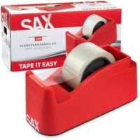 SAX Tape it Easy XXL Avvolgitore per nastro adesivo a una mano extra pesante per 1x nastro da 50 mm o 2x nastro da 25 mm, avvolgitore per nastro con funzione portapenne