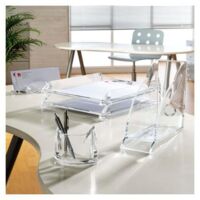 Rexel Nimbus Portariviste in Plastica Trasparente 255x250x77 mm per Documenti e Cartelle Organizzative