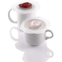 Charles Viancin 1510 - Set di 2 copri tazze (in silicone), rosa