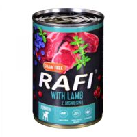 Cibo umido per cani Rafi Junior con agnello, lattina da 400 g