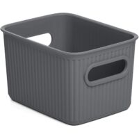 TATAY Cestino Portaoggetti Baobab, 1,5L di Capacita, Polipropilene, Senza BPA, Grigio, Dimensione 12,5 x 16,4 x 10 cm