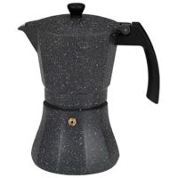 Caffettiera Italiana EDM Nero Alluminio 9 Tazze Induzione
