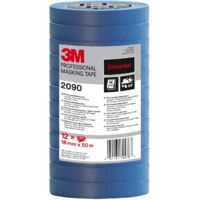 3M Nastro di Mascheratura 2090, Multiuso, Blu- 12 Rotoli, 18 mm x 50 m - Nastro Adesivo Multiuso Scotch per Lavori di Pittura e Decorazione