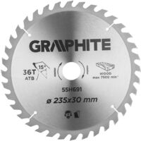 Lama per sega circolare graphite 55h691 acciaio C50 235 mm