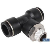 Racor roscado plastico t , t-12, r-1/8