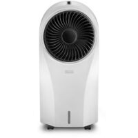 DeLonghi - EV250.BK, Climatizzatore evaporativo con ionizzatore, 6 ore di autonomia, protezione IPX4, display LED e telecomando, 55 W, 4,5 litri, 53 dB, bianco