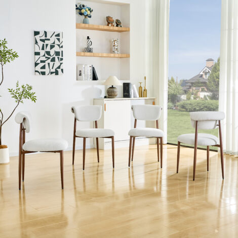 Ensemble table et chaises de salle à manger confectionné à partir de linge de lit (2 pièces), chaise de cuisine rembourrée sans bracelets, chaise de salle à manger moderne avec dossiers incurvés (1/5)
