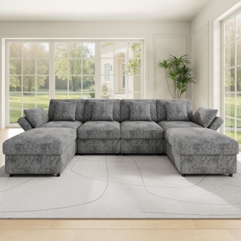 Canapé-lit d angle en L 3 places, velours côtelé gris foncé, USB et Type-C, rangement, étagères, 2 coussins, salon - Maison Canapé-lit d angle en L 3 places, velours côtelé gris foncé, USB et Type-C, rangement, étagères, 2 coussins, salon - Maison