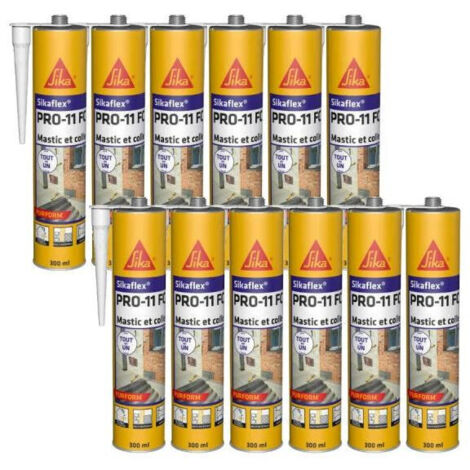 Sika – Lot de 12 cartouches mastic colle 300 ml blanc – Mastic de fixation pour béton armé – Application facile en chantier humide