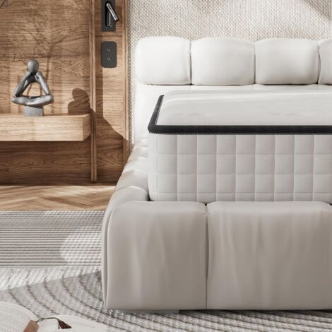 Matelas 160 x 200cm STANEW, Mousse 25 cm et Mousse A Mémoire Matelas, Fermeté Moyenne, Hypoallergénique, Sommeil Isolé, 7 Zones, Réversible à Deux Faces Utilisables