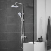 Stanew – Colonne de douche thermostatique avec douchette de plafond 23cm – 3 jets – Corps en laiton – Design inoxydable – Installation facile