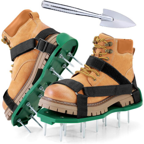 Scarificateur manuel - 2X Chaussure a Clou Ragreage avec Semelles et Pointes de 25 mm - Chaussure Gazon Réglables pour Aerateur Gazon, Travaux de Revêtement de Sol et Aérateur Pelouse (1/5)