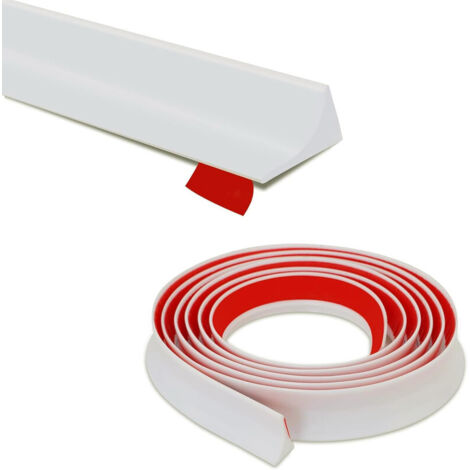 150CM Barriere De Douche TPE,Barre De Seuil De Douche Anti Débordement Autocollant,Barrage Eau Douche,Seuil Douche Barrage D'eau,Barrière De Douche Pliable Pour Sol De Salle De Bain-Blanc (1/5)
