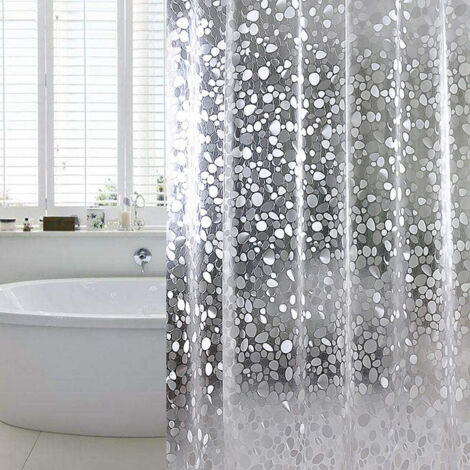 Rideau de Douche, Rideau de Séparation de Salle de Douche Anti-moisissure, Humide et Sec, PVC, Anneau de Rideau de Douche - 180 x 200 cm (1/5)