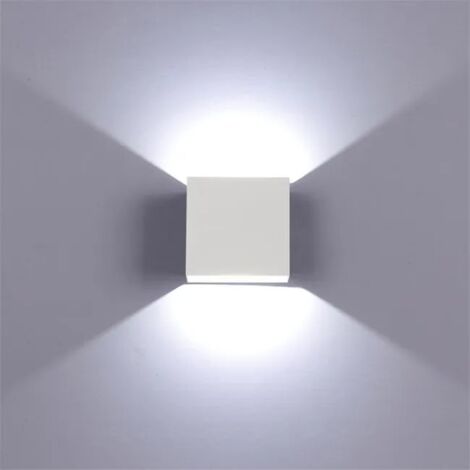 Applique murale LED 6W – Aluminium moderne – Blanc 6000K – Anti-éblouissement – Pour intérieur salon chambre salle de bain cuisine – Blanc (1/5)