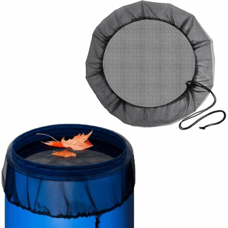 Filets de protection pour baril d'eau – 60 cm –Couvercle filet pour tonneau de pluie Cordon de serrage – Anti-insectes et débris – Polyester résistant, protège contre les débris (1/5)