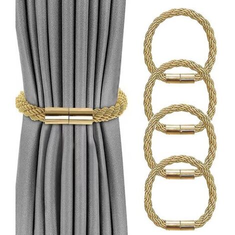 4 PIÈCES Embrases pour Embrase Rideaux Aimanté, Attache Rideau Aimantée, Mbrasses Magnétiques pour Rideaux pour décoration de Salon, Bureau et Chambre à Coucher (1/4)
