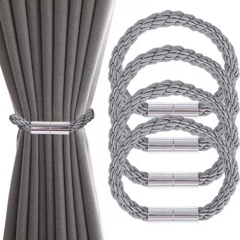 4 PIÈCES Embrases pour Voilages, Embrase Rideaux Aimanté, Attache Rideau Aimantée, Mbrasses Magnétiques pour Rideaux pour décoration de Salon, Bureau et Chambre à Coucher (1/4)
