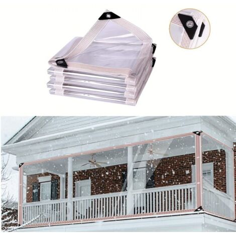 Bâche imperméable Transparente avec œillets-pour Meubles de Jardin-Utilisable en extérieur-Imperméable à la Pluie-Isolation des Plantes-Résistant à la poussière 6 x 3 m (1/5)