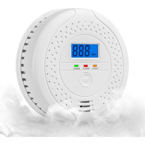 Détecteur de Monoxyde de Carbone avec Écran LCD – Alarme 85 dB, Voyant LED, Portable pour Maison, Chambre, Bureau, Hôtel ou Camping-Car (1/5)