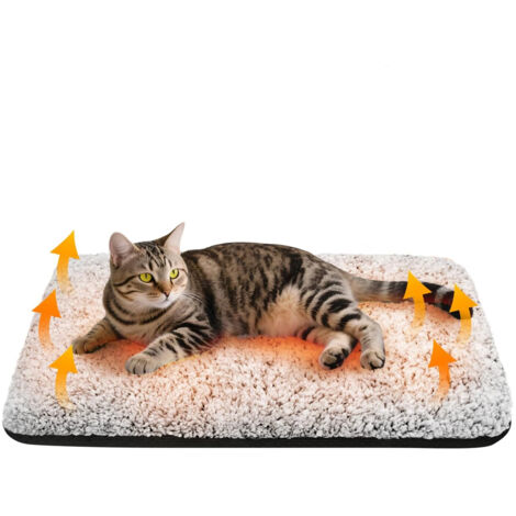 Tapis Chauffant Auto pour Chat – Coussin Doux et Moelleux, Antidérapant, Intérieur/Extérieur, Lavable, 40x50cm