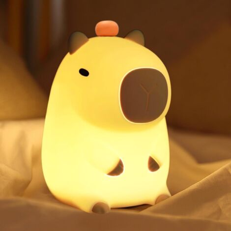 Veilleuse pour Enfants – Lampe LED Capybara Dimmable, Rechargeable et Portable, Décoration de Table pour Chambre, Cadeau Garçon ou Fille (1/5)
