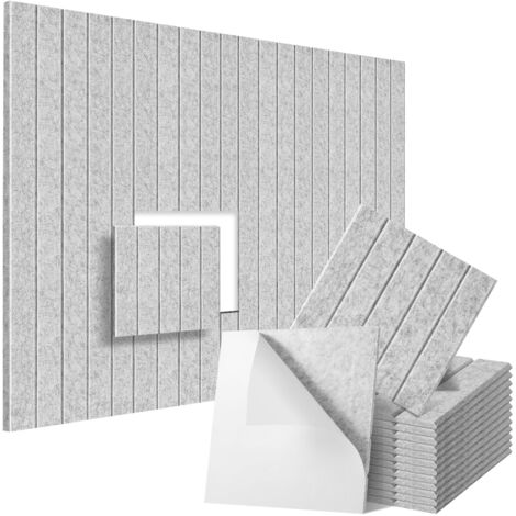 Lot de 12 Panneaux Acoustiques Décoratifs – Insonorisation Murale Auto-Adhésive, 30x30x1 cm (1/5)