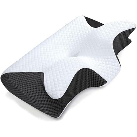 Oreiller Ergonomique Cervical – Soutien Ferme Dormeurs Côté Dos Ventre Noir (1/2)