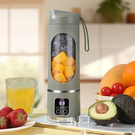 Mixeur Portable 450ml Rechargeable USB – Blender Smoothies Jus Moteur Puissant Vert (1/2)