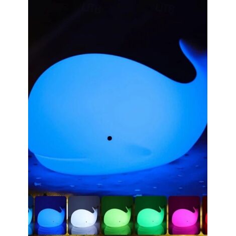 Veilleuse Baleine LED Silicone – Lampe Nuit Rechargeable USB Enfant (1/5)