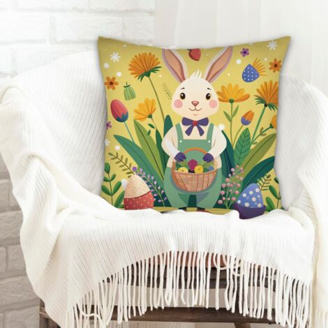 Housse de coussin carréeélégant pour mariage, anniversaire, naissance de bébé (1/5)