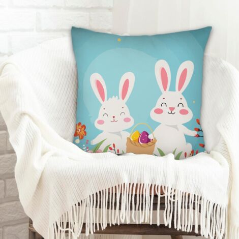 Housse de coussin 45x45 cm en polyester anti-ride pour canapé chambre à coucher salon (1/5)