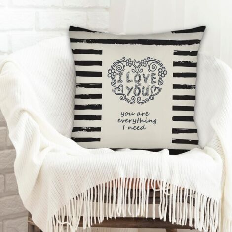 Housse de coussin pour décoration intérieure lavable en machine pour la Saint-Valentin, mariage, anniversaire, naissance de bébé (1/5)