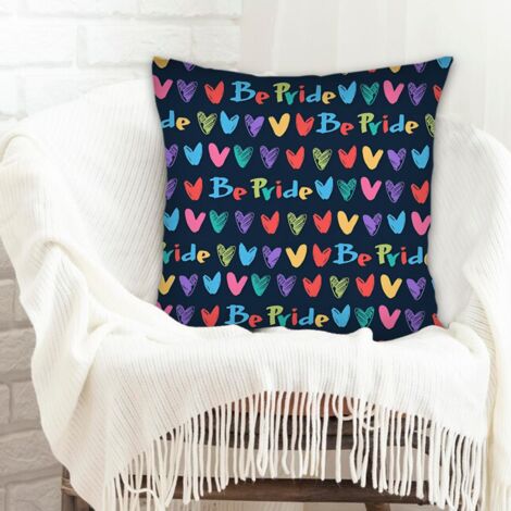 Housse de coussin 45x45 cm en polyester lavable pour canapé lit salon chambre décoration de la saint-valentin (1/5)