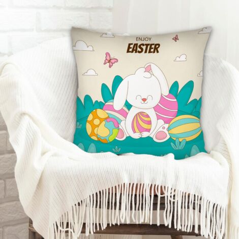 Housse de coussin sans coussin 45x45 à fermeture éclair invisible pour canapé lit salon chambre à coucher (1/5)