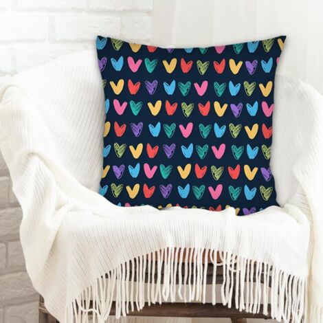 Housse de coussin pour décoration intérieure à fermeture éclair invisible pour cadeau de famille pour la Fête des Mères la Fête des Pères anniversaire mariage (1/5)