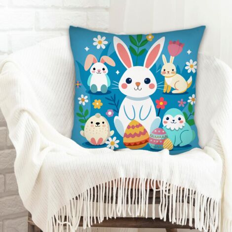 Housse de coussin sans coussin 45x45 lavable en machine pour mariage, anniversaire, naissance de bébé (1/5)