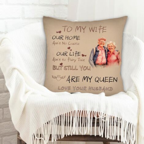 Housse de coussin incolore pour couple mère père famille amis amoureux animaux de compagnie (1/5)