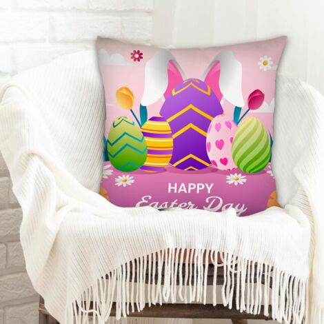 Housse de coussin pour canapé résistant au lavage pour canapé ou lit, décoration de Pâques (1/5)