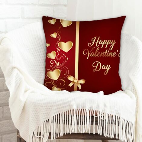 Housse de coussin sans coussin rustique pour la Saint-Valentin, mariage, anniversaire, Noël, l'Action de grâce (1/5)