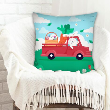 Housse de coussin 45x45 cm en polyester résistant aux tachespour salon chambre décoration de la saint-valentin (1/5)