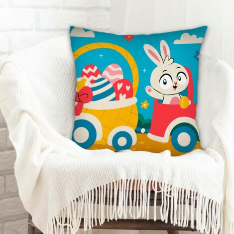 Housse de coussin décorative cachée zippée pour cadeau de famille pour la Fête des Mères la Fête des Pères anniversaire mariage (1/5)