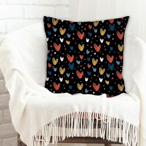 Housse de coussin 45x45 cm en polyester lavable pour chambre à coucher salon décoration de la saint-valentin (1/5)