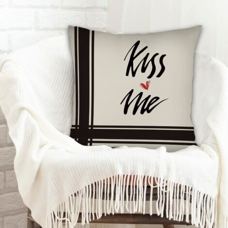 Housse de coussin carrée standard 45x45cm à fermeture éclair invisible pour canapé ou lit décoration de la saint-valentin (1/5)