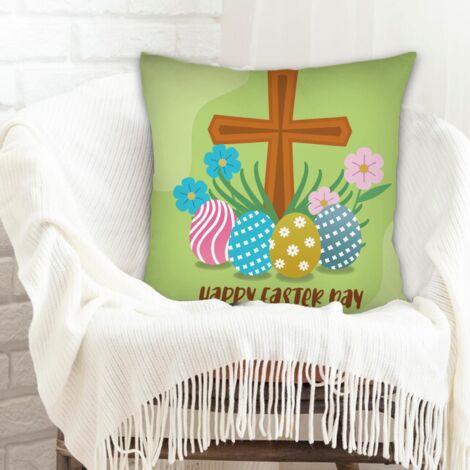 Housse de coussin 45x45 cm en polyester rustique pour canapé lit salon chambre à coucher décoration de la saint-valentin (1/5)