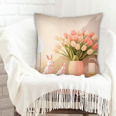 Housse de coussin décorative à fermeture éclair invisible pour décoration de noël de famille (1/5)