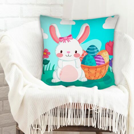 Housses de coussin en polyester résistante doux pour le Jour de l'An, Noël, Pâques (1/5)