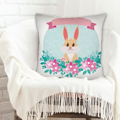 Housse de coussin 45x45 cm carrée léger pour décoration de Pâques pour la maison (1/5)