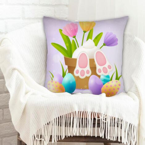Housses de coussin décoratives cachée zippée pour décoration de Pâques pour la maison et la chambre (1/5)
