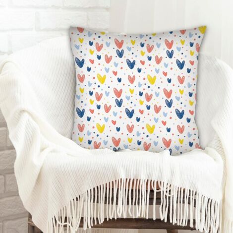 Housse de coussin carrée standard 45x45cm résistant au lavage pour mariage, anniversaire, naissance de bébé (1/5)